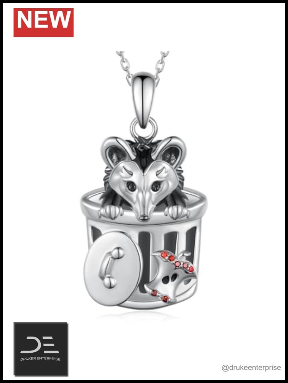 925 Sterling Silver Possum Pendant Necklace Animal Jewelry Gift